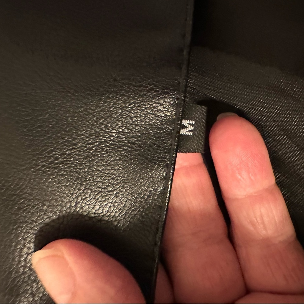 Authentic 100% PU Black Leather Jacket w/ polyester lining.